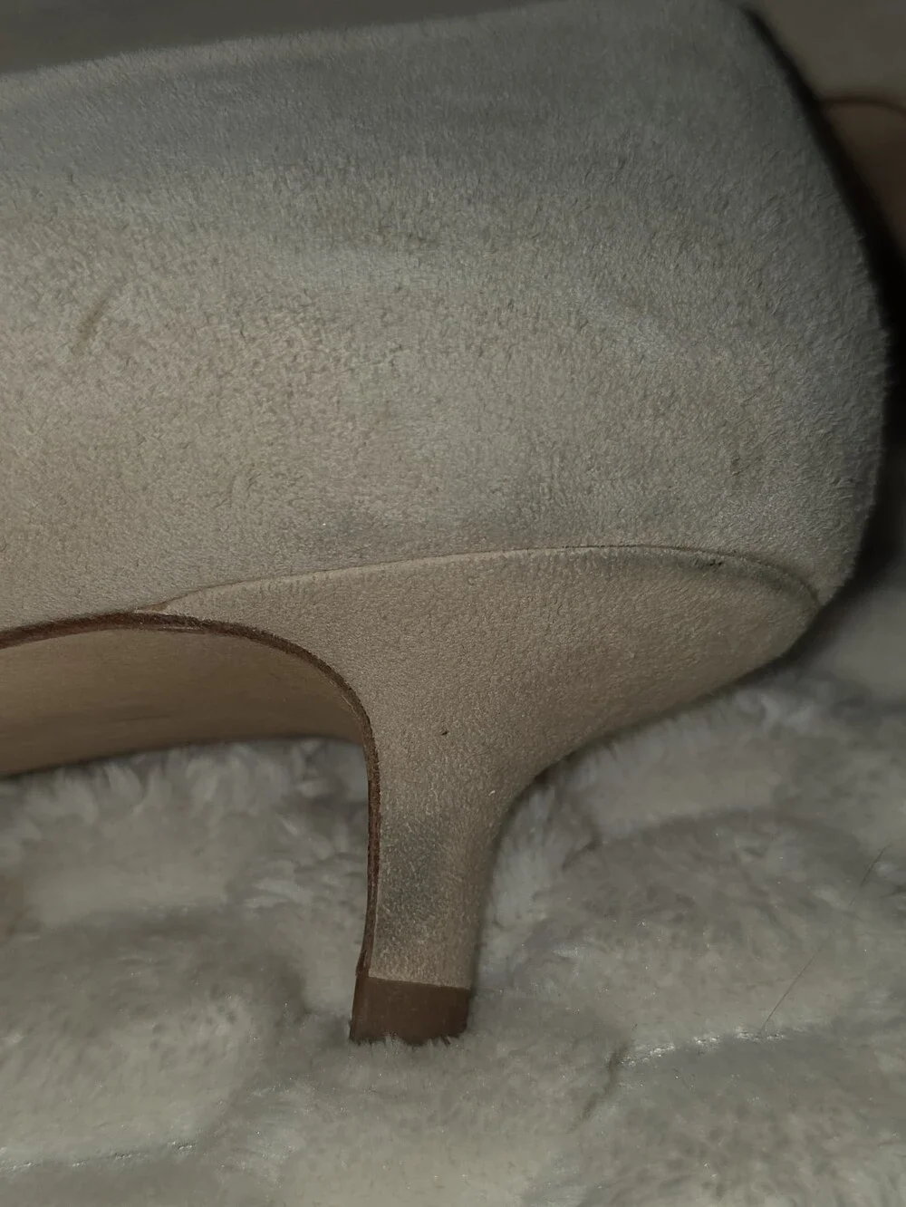 TORY BURCH Nude Elizabeth Suede Leather Pointed Toe Kitten Heel Pumps